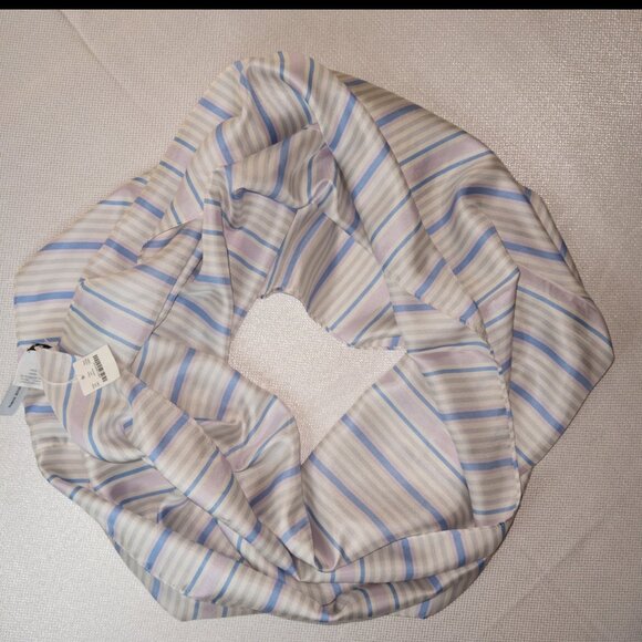 J.Crew 100% Silk Infinity Scarf NWT | Pastel Stripes Lightweight Luxe - Picture 5 of 7